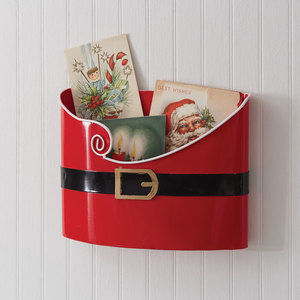 Santa's Belt Wall Pocket 10''W x 3¼''D x 7½''H